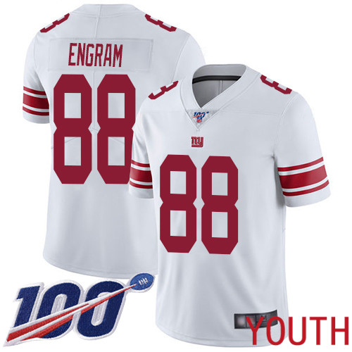 Youth New York Giants 88 Evan Engram White Vapor Untouchable Limited Player 100th Season Football NFL Jersey